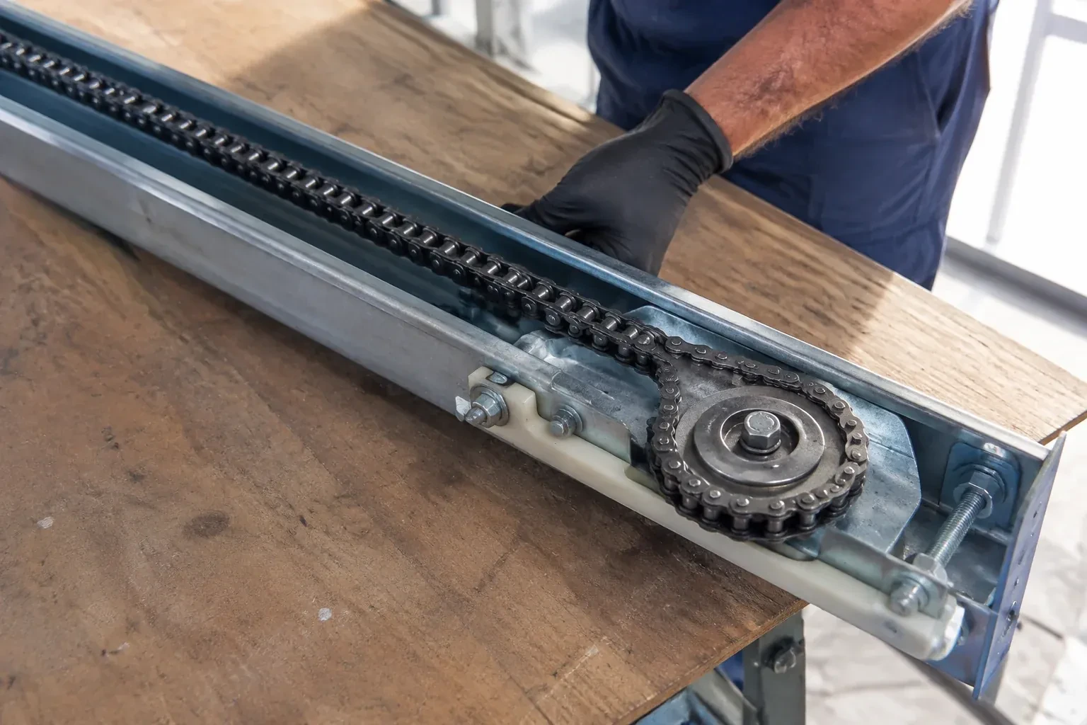 Illustrative garage doors scene; not an actual job — Chain-Drive Opener Repair, Bradford West Gwillimbury