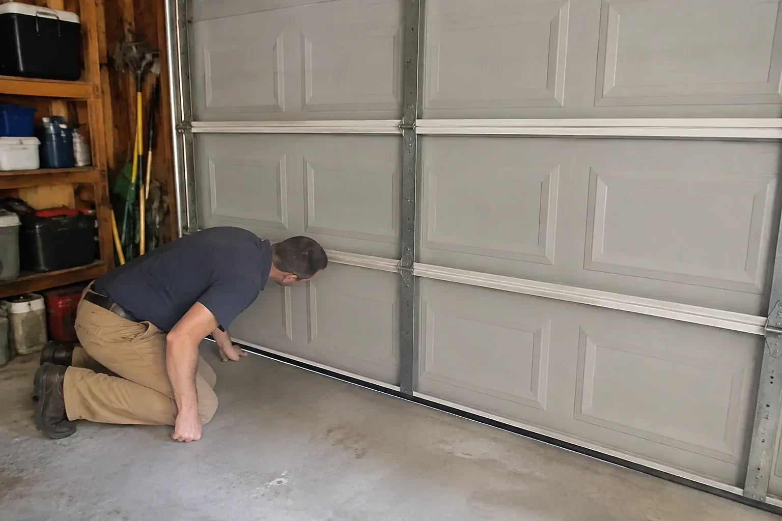 Illustrative garage doors scene; not an actual job — Garage Door Perimeter Weatherstrip, Bradford West Gwillimbury